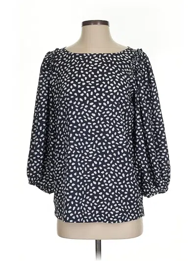 Pre-owned Ann Taylor 3/4 Sleeve Blouse In Blue