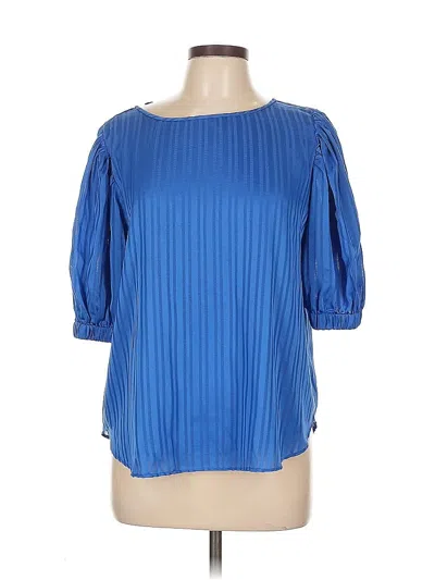 Pre-owned Ann Taylor 3/4 Sleeve Blouse In Blue