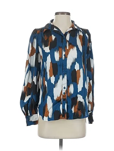 Pre-owned Ann Taylor 3/4 Sleeve Blouse In Blue
