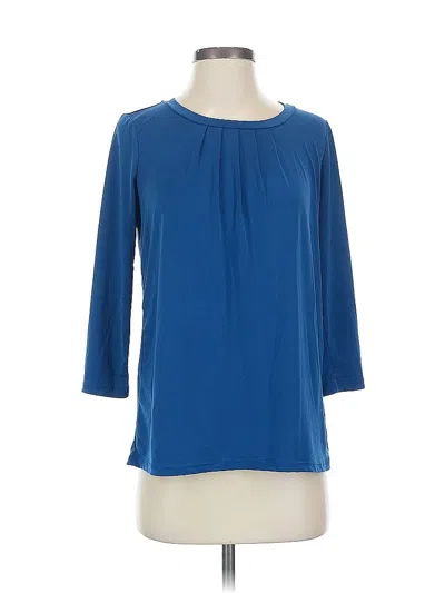 Pre-owned Ann Taylor 3/4 Sleeve Blouse In Blue