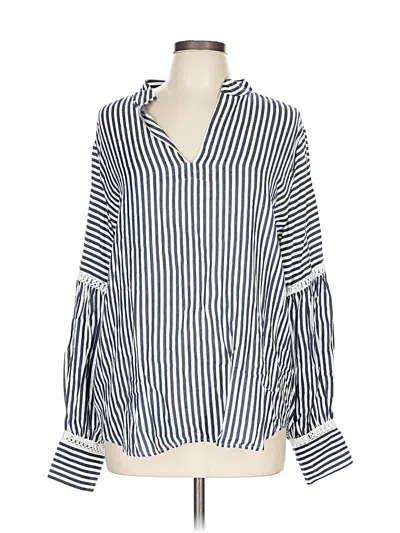 Pre-owned Ann Taylor 3/4 Sleeve Blouse In Blue