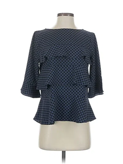 Pre-owned Ann Taylor 3/4 Sleeve Blouse In Blue