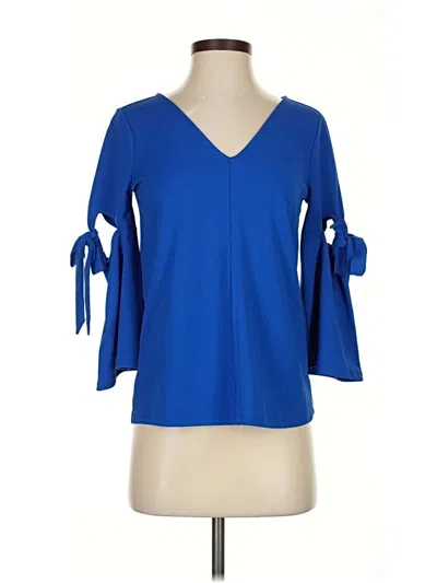 Pre-owned Ann Taylor 3/4 Sleeve Blouse In Blue