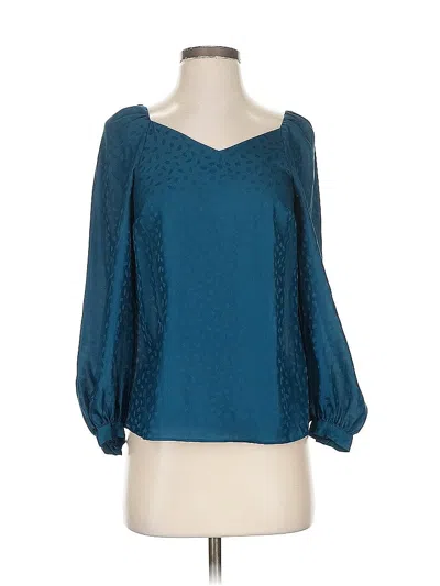 Pre-owned Ann Taylor 3/4 Sleeve Blouse In Blue