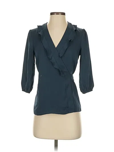 Pre-owned Ann Taylor 3/4 Sleeve Blouse In Blue