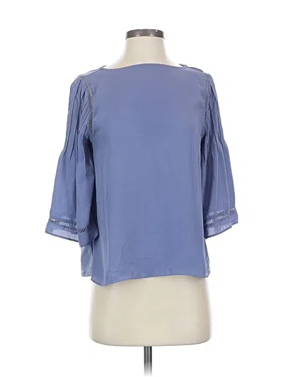Pre-owned Ann Taylor 3/4 Sleeve Blouse In Blue