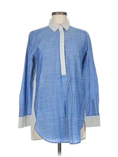 Pre-owned Ann Taylor 3/4 Sleeve Blouse In Blue