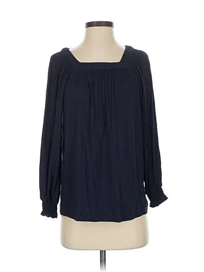 Pre-owned Ann Taylor 3/4 Sleeve Blouse In Blue