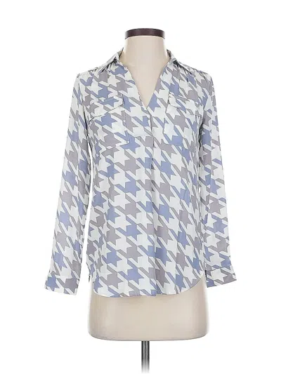 Pre-owned Ann Taylor 3/4 Sleeve Blouse In Blue