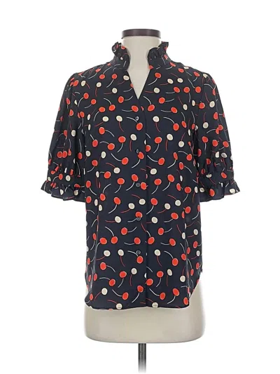 Pre-owned Ann Taylor 3/4 Sleeve Blouse In Blue