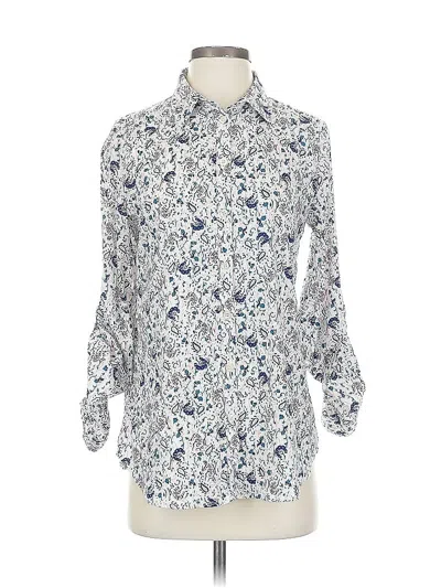 Pre-owned Ann Taylor 3/4 Sleeve Blouse In Blue