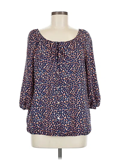 Pre-owned Ann Taylor 3/4 Sleeve Blouse In Blue