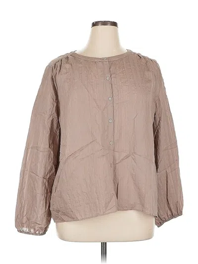 Pre-owned Ann Taylor 3/4 Sleeve Blouse In Brown