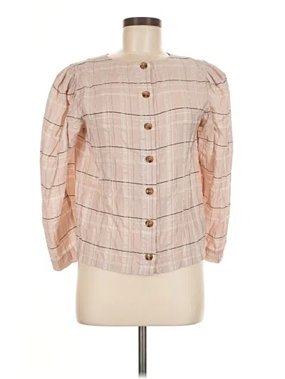 Pre-owned Ann Taylor 3/4 Sleeve Blouse In Brown