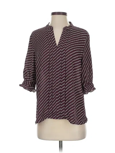 Pre-owned Ann Taylor 3/4 Sleeve Blouse In Burgundy