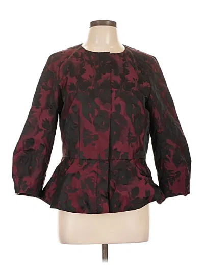 Pre-owned Ann Taylor 3/4 Sleeve Blouse In Burgundy
