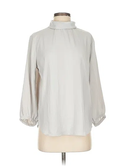 Pre-owned Ann Taylor 3/4 Sleeve Blouse In Gray
