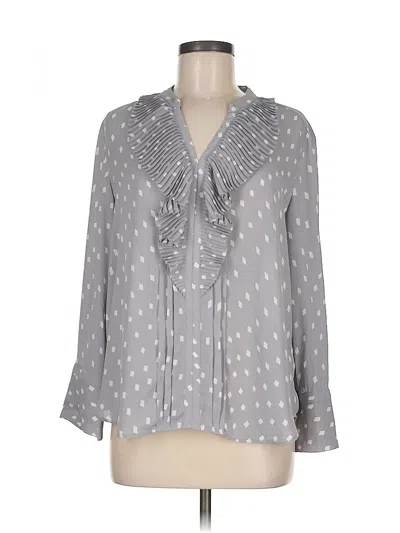 Pre-owned Ann Taylor 3/4 Sleeve Blouse In Gray