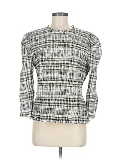 Pre-owned Ann Taylor 3/4 Sleeve Blouse In Gray