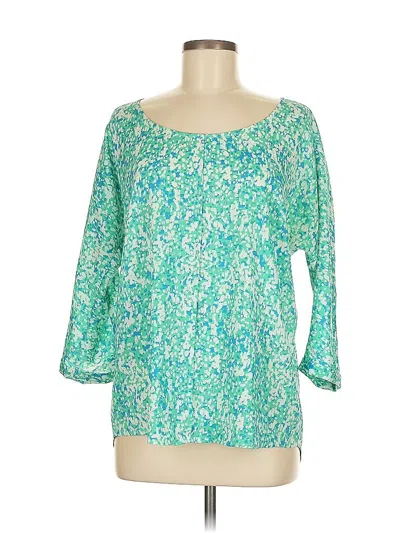 Pre-owned Ann Taylor 3/4 Sleeve Blouse In Green