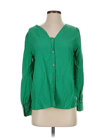 Pre-owned Ann Taylor 3/4 Sleeve Blouse In Green