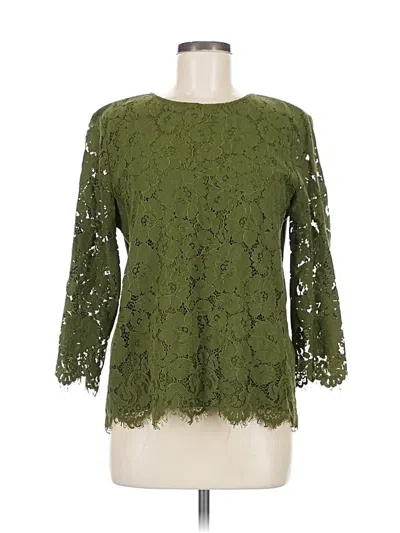 Pre-owned Ann Taylor 3/4 Sleeve Blouse In Green