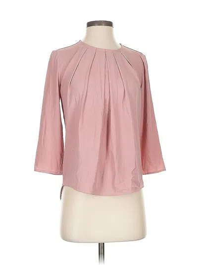 Pre-owned Ann Taylor 3/4 Sleeve Blouse In Pink