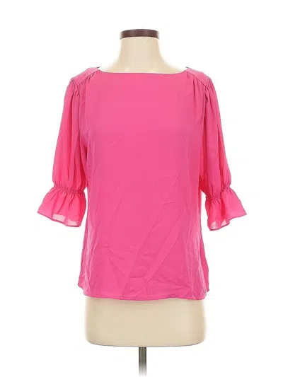 Pre-owned Ann Taylor 3/4 Sleeve Blouse In Pink
