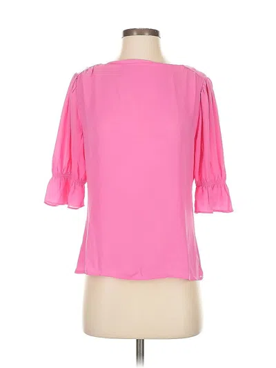 Pre-owned Ann Taylor 3/4 Sleeve Blouse In Pink