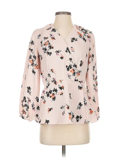 Pre-owned Ann Taylor 3/4 Sleeve Blouse In Pink