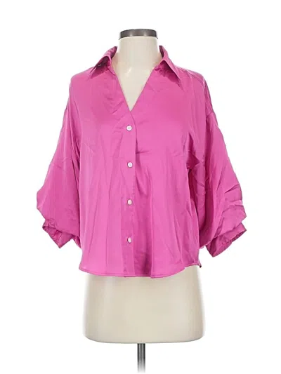 Pre-owned Ann Taylor 3/4 Sleeve Blouse In Pink