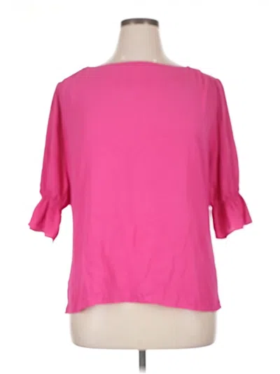 Pre-owned Ann Taylor 3/4 Sleeve Blouse In Pink
