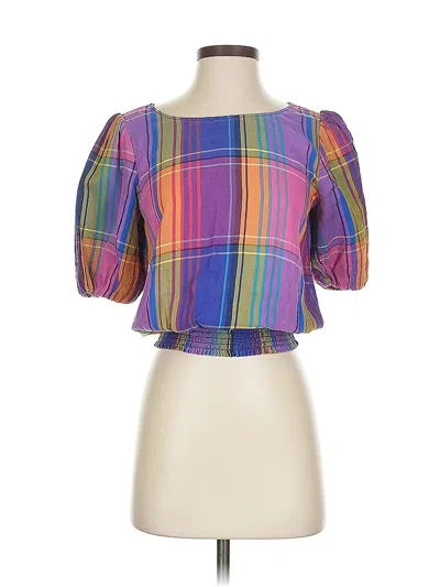 Pre-owned Ann Taylor 3/4 Sleeve Blouse In Purple