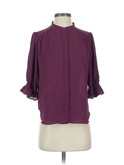 Pre-owned Ann Taylor 3/4 Sleeve Blouse In Purple