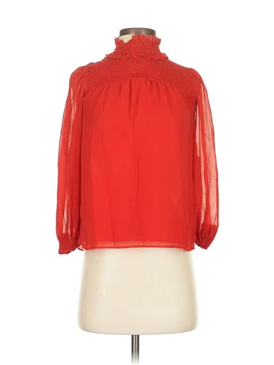 Pre-owned Ann Taylor 3/4 Sleeve Blouse In Red