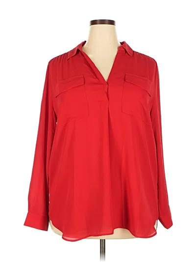 Pre-owned Ann Taylor 3/4 Sleeve Blouse In Red