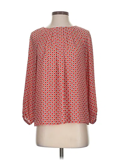 Pre-owned Ann Taylor 3/4 Sleeve Blouse In Red