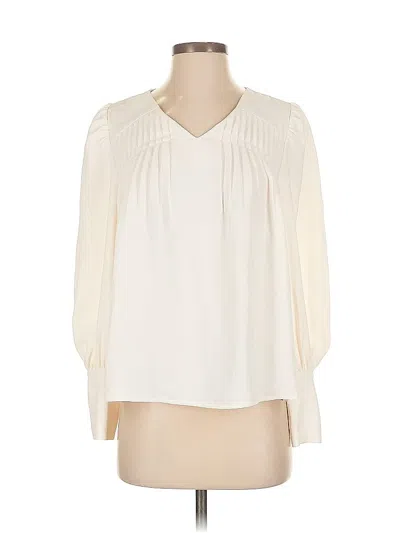 Pre-owned Ann Taylor 3/4 Sleeve Blouse In White