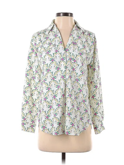 Pre-owned Ann Taylor 3/4 Sleeve Blouse In White