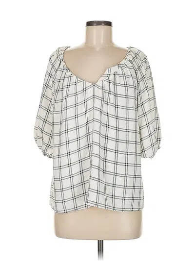 Pre-owned Ann Taylor 3/4 Sleeve Blouse In White