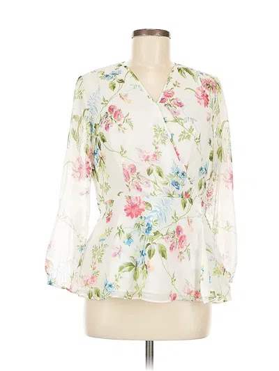 Pre-owned Ann Taylor 3/4 Sleeve Blouse In White