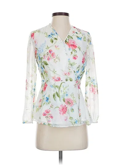 Pre-owned Ann Taylor 3/4 Sleeve Blouse In White