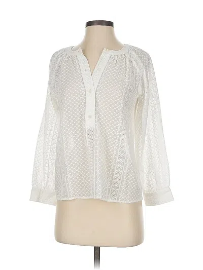 Pre-owned Ann Taylor 3/4 Sleeve Blouse In White