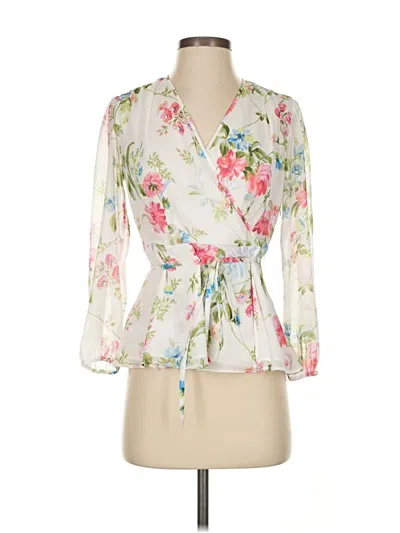 Pre-owned Ann Taylor 3/4 Sleeve Blouse In White