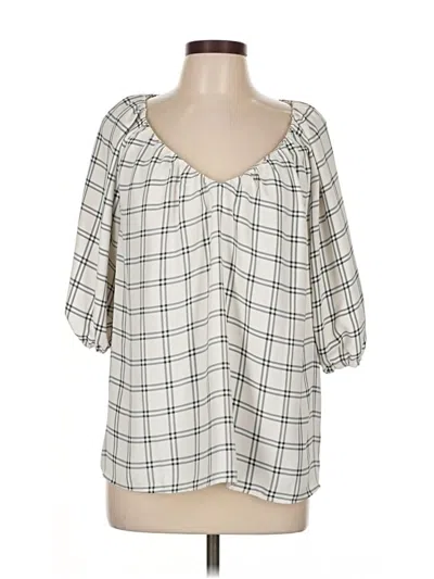 Pre-owned Ann Taylor 3/4 Sleeve Blouse In White