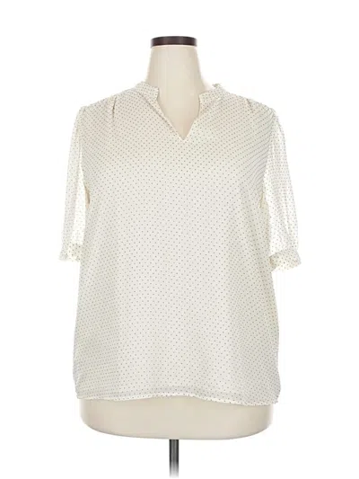 Pre-owned Ann Taylor 3/4 Sleeve Blouse In White