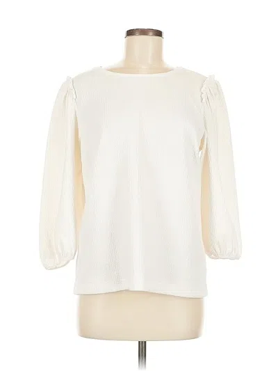 Pre-owned Ann Taylor 3/4 Sleeve Blouse In White