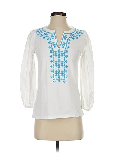 Pre-owned Ann Taylor 3/4 Sleeve Blouse In White