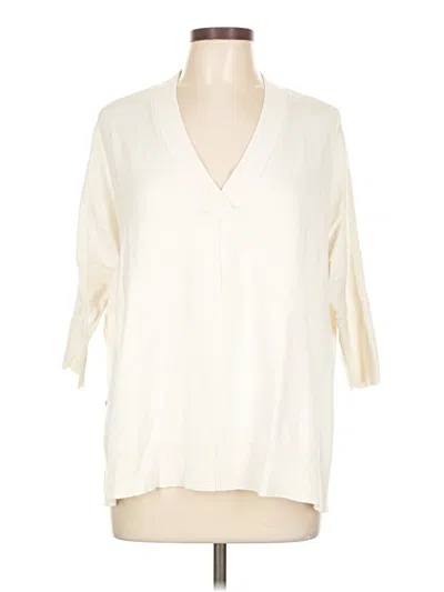 Pre-owned Ann Taylor 3/4 Sleeve Blouse In White