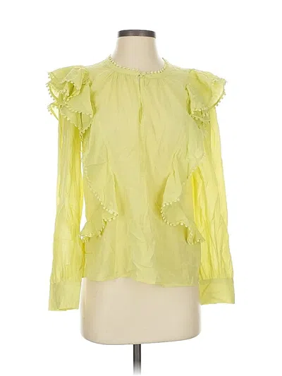 Pre-owned Ann Taylor 3/4 Sleeve Blouse In Yellow
